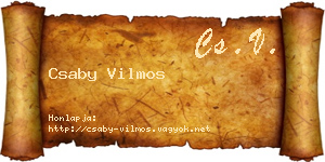 Csaby Vilmos névjegykártya